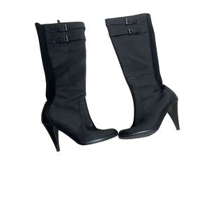 Cole Haan NikeAir Black Leather Knee High Heeled Boots Women’s Size 9.5